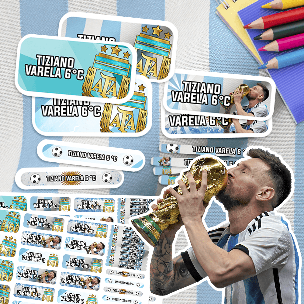 Etiquetas Escolares - Argentina Campeón