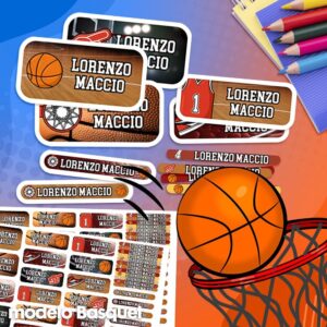 Basquet - Etiquetas Personalizadas
