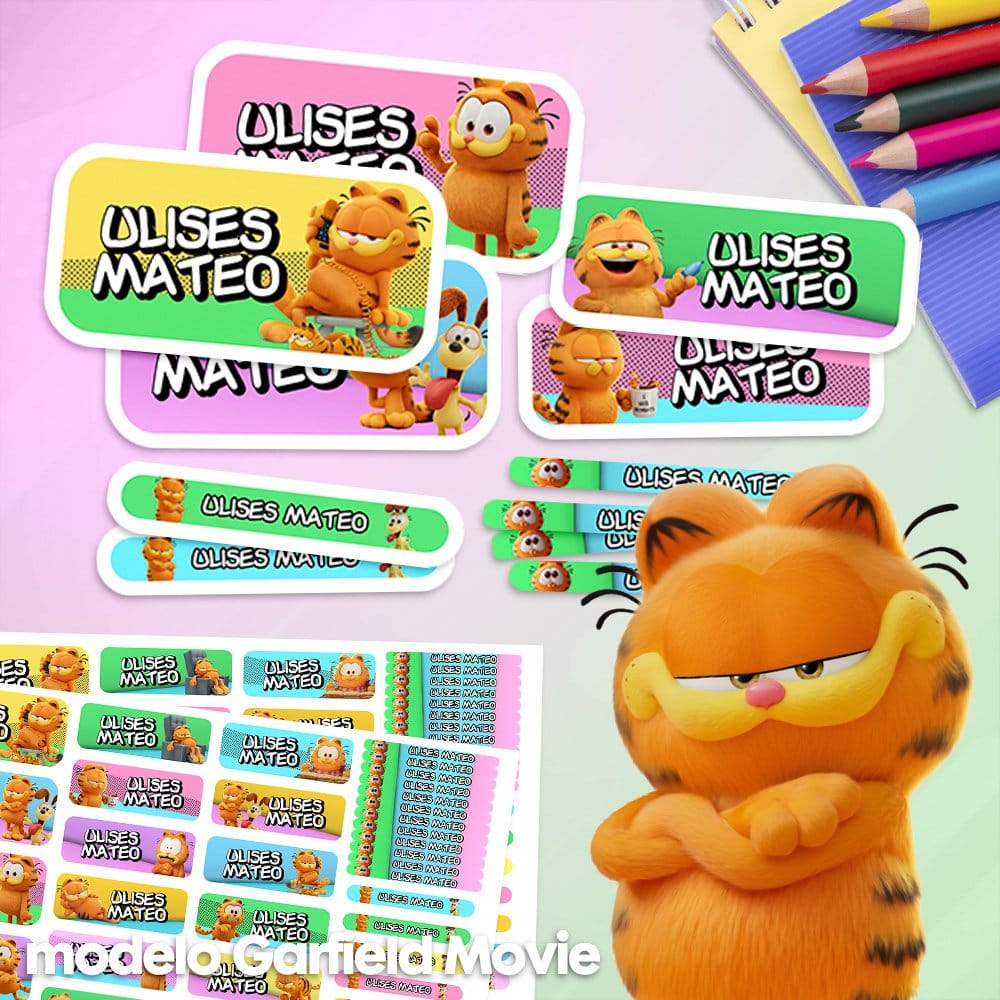 Etiquetas Escolares - Garfield Movie