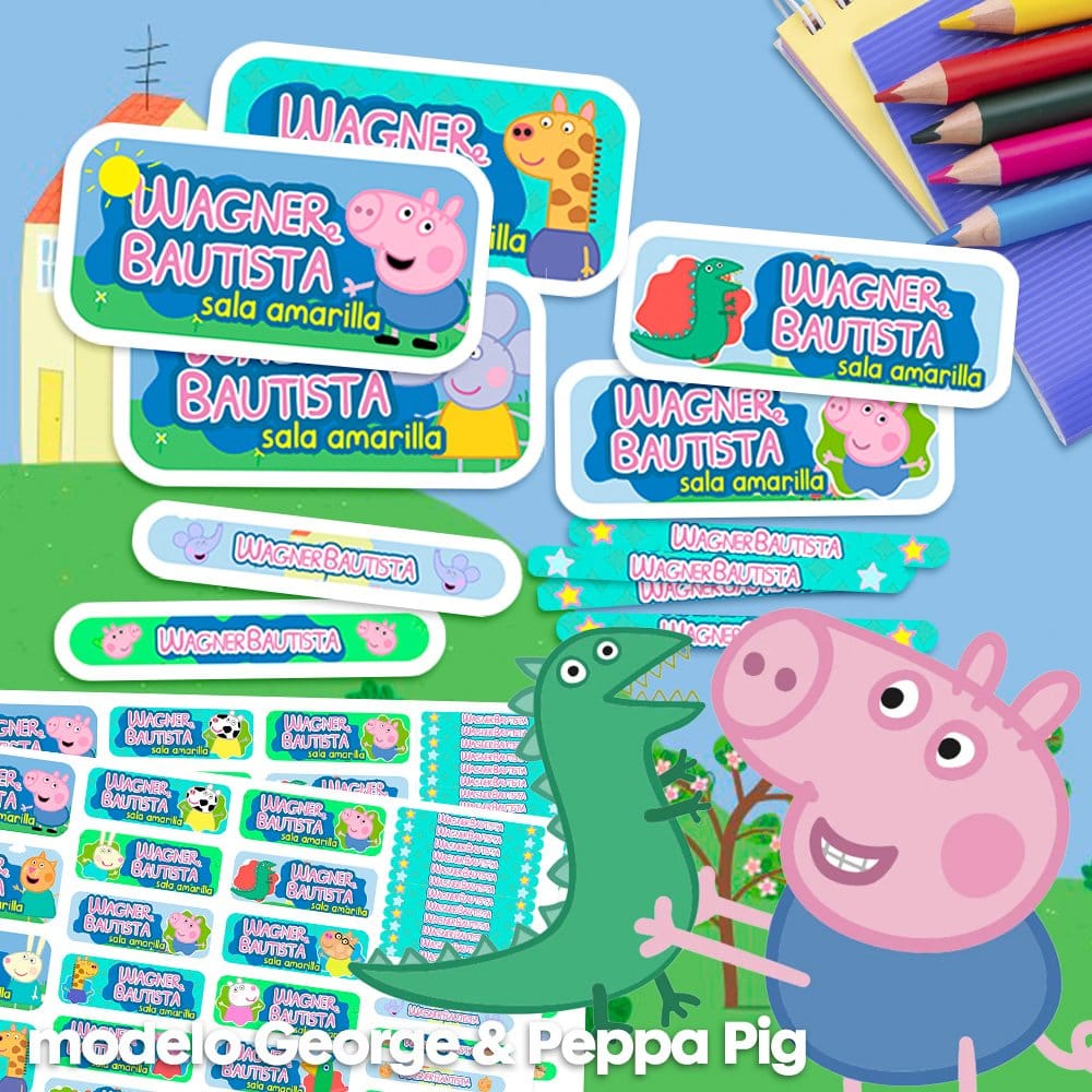 Etiquetas Escolares - George & Peppa Pig