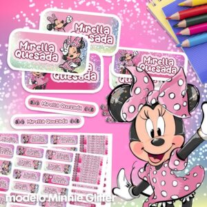 Minnie Glitter - Etiquetas Personalizadas