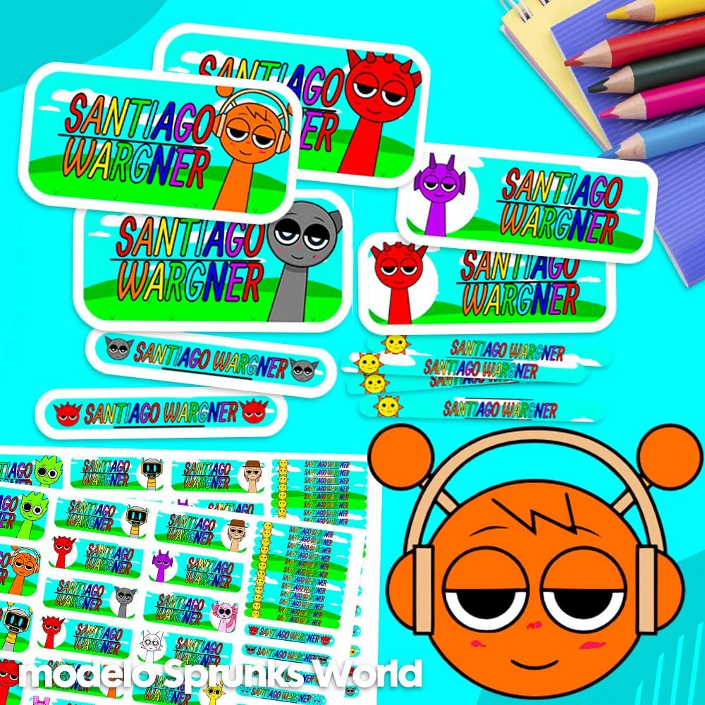 Etiquetas Escolares para Imprimir | Sprunks World (Archivo Digital PDF)