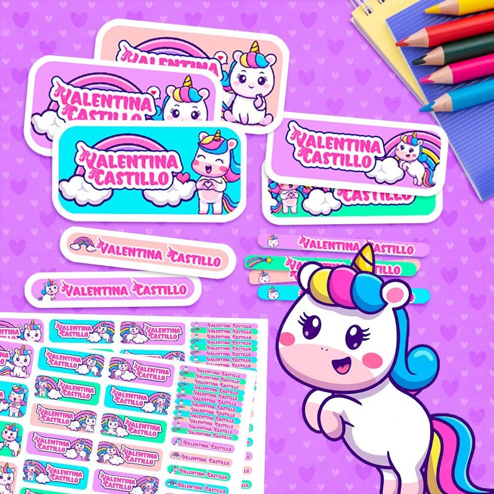 Etiquetas Escolares - Unicornio Bebé