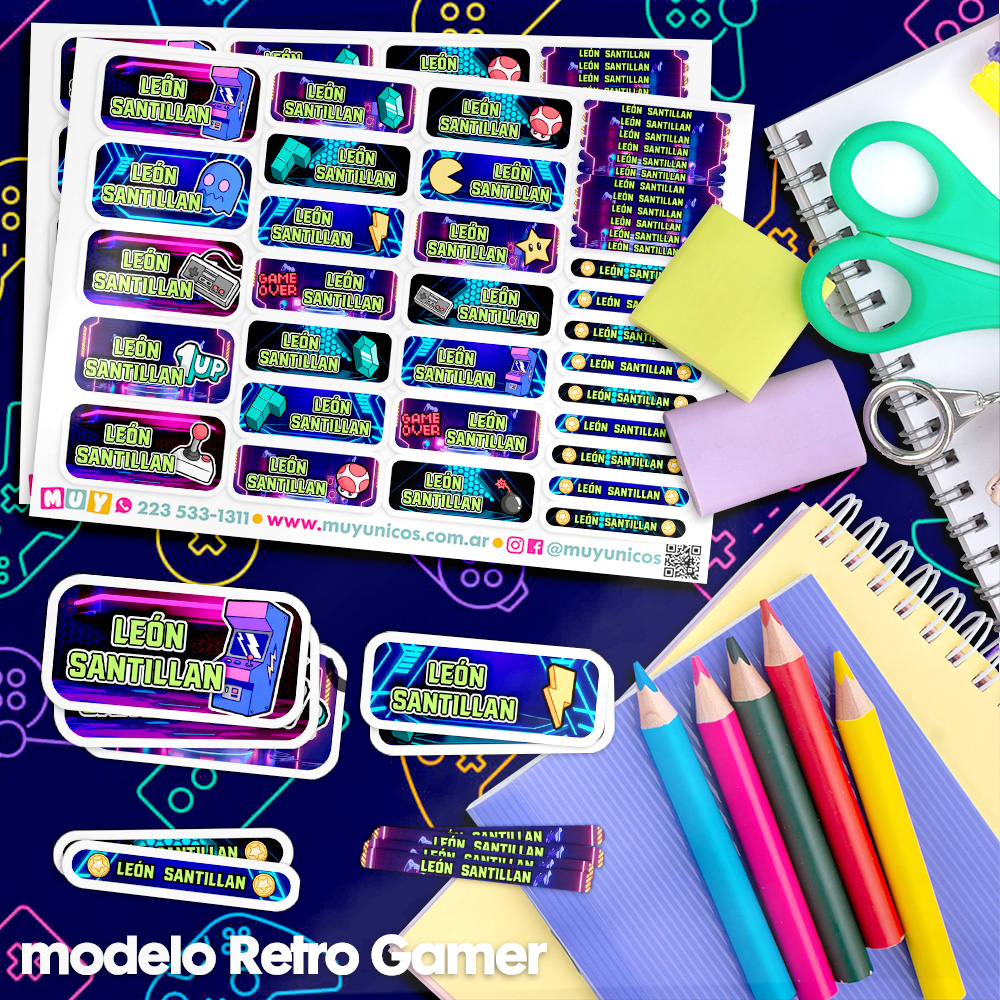 Retro Gamer - Etiquetas Personalizadas - Imagen 3
